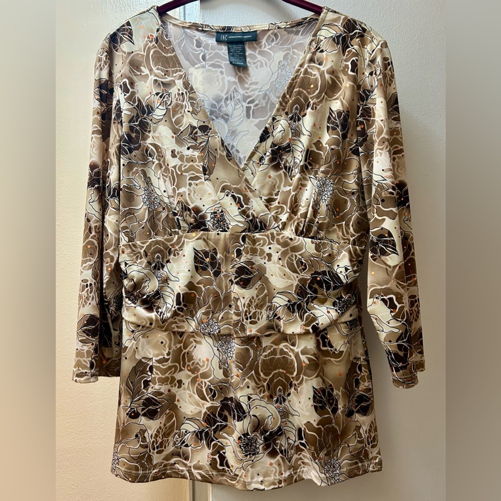 I.N.C Women’s Floral Blouse- size Xl